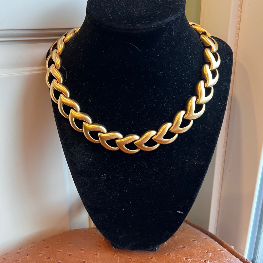 VTG 80sOscar de la Renta Chunky Statement Gold-toned Chain necklace original box